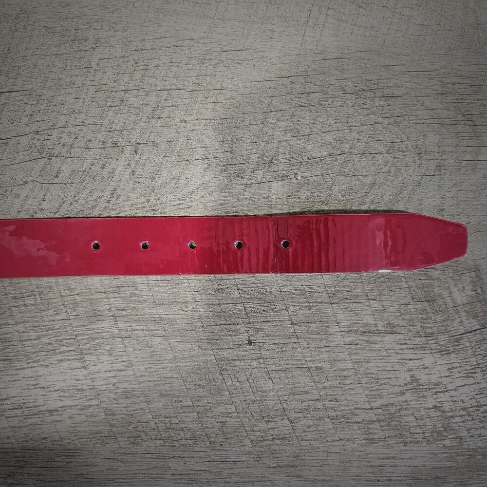 Donna Karen DKNY Red Belt Shinny Synthetic Faux Leather Red Size XL - NY1924 - Picture 2 of 6